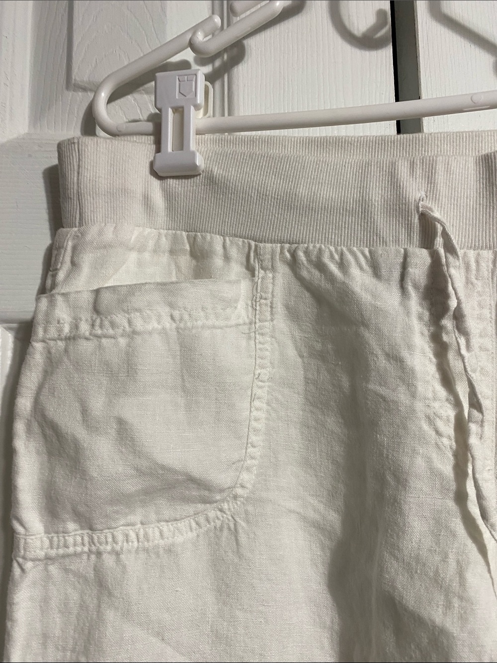 Style & Co off white linen casual lounge wide leg pants size PL - Picture 3 of 10